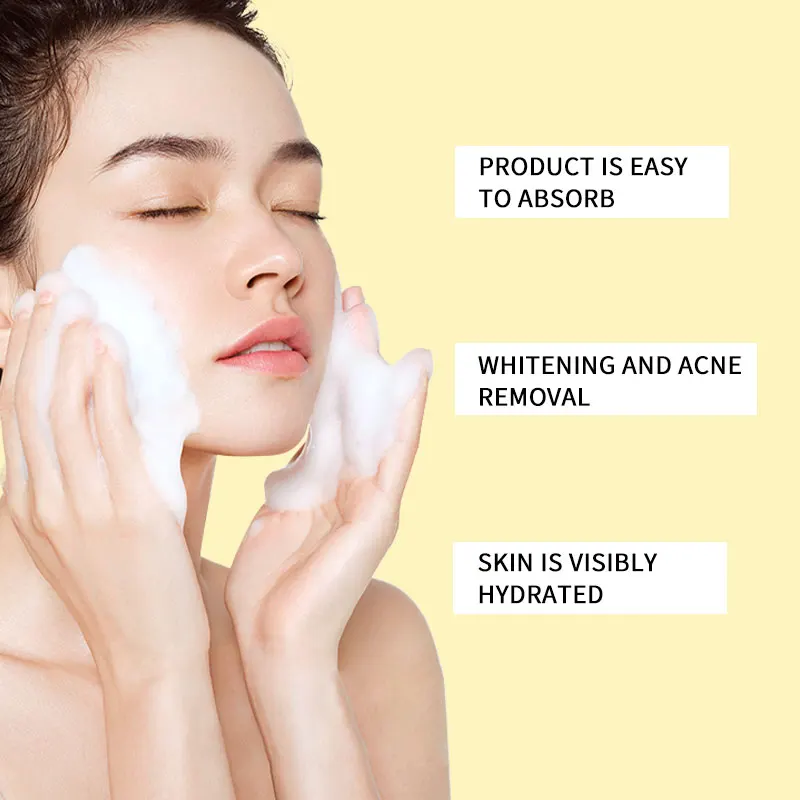 Custom Logo Skin Care Anti-Aging Peeling Face Wash Moisturizing Skin Amino Acid Two Crack Yeast Facial Cleanser