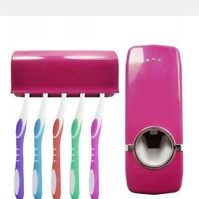 Wall Mount Dust-proof Toothpaste Dispenser Bathroom Toothbrush Storage Accessories Set Automatic Toothpaste Dispenser Squeezer