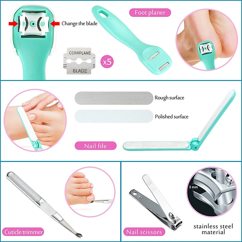 8 Pcs Professional Foot Care Callus Remover Pedicure Foot File Set pedicure scrub foot kit