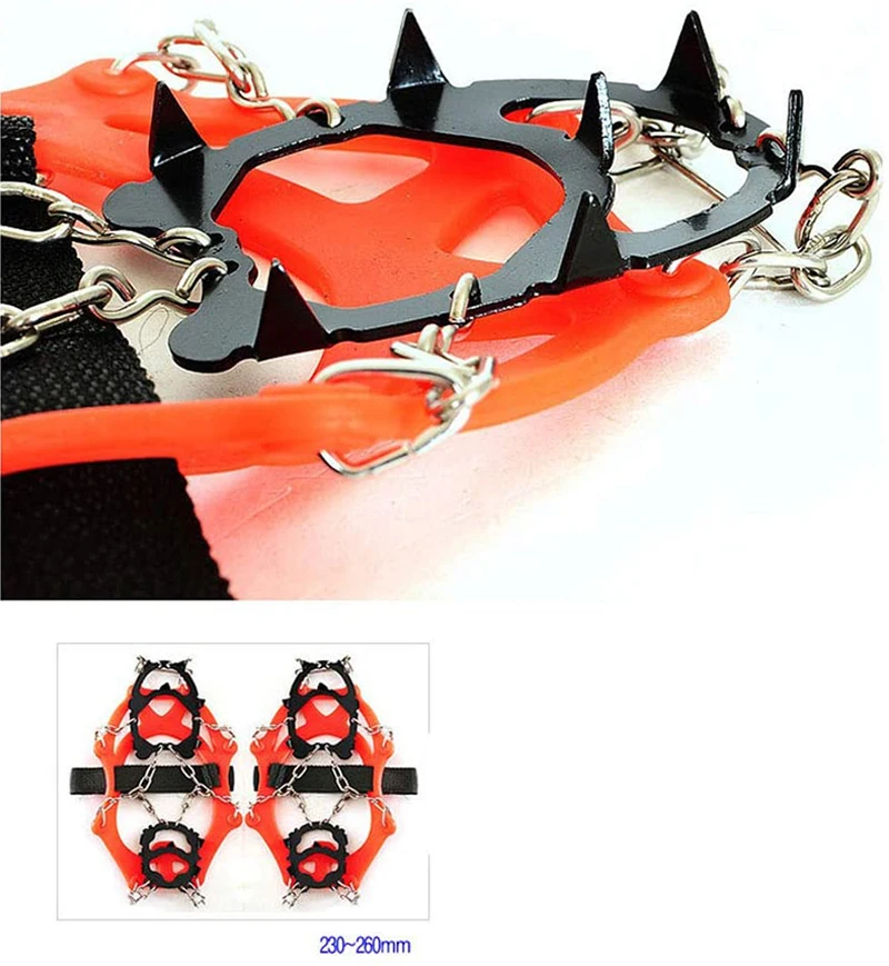 Outdoor 12 Teeth Ice Cleat Spikes Crampons Silicone Anti-skid Crampons