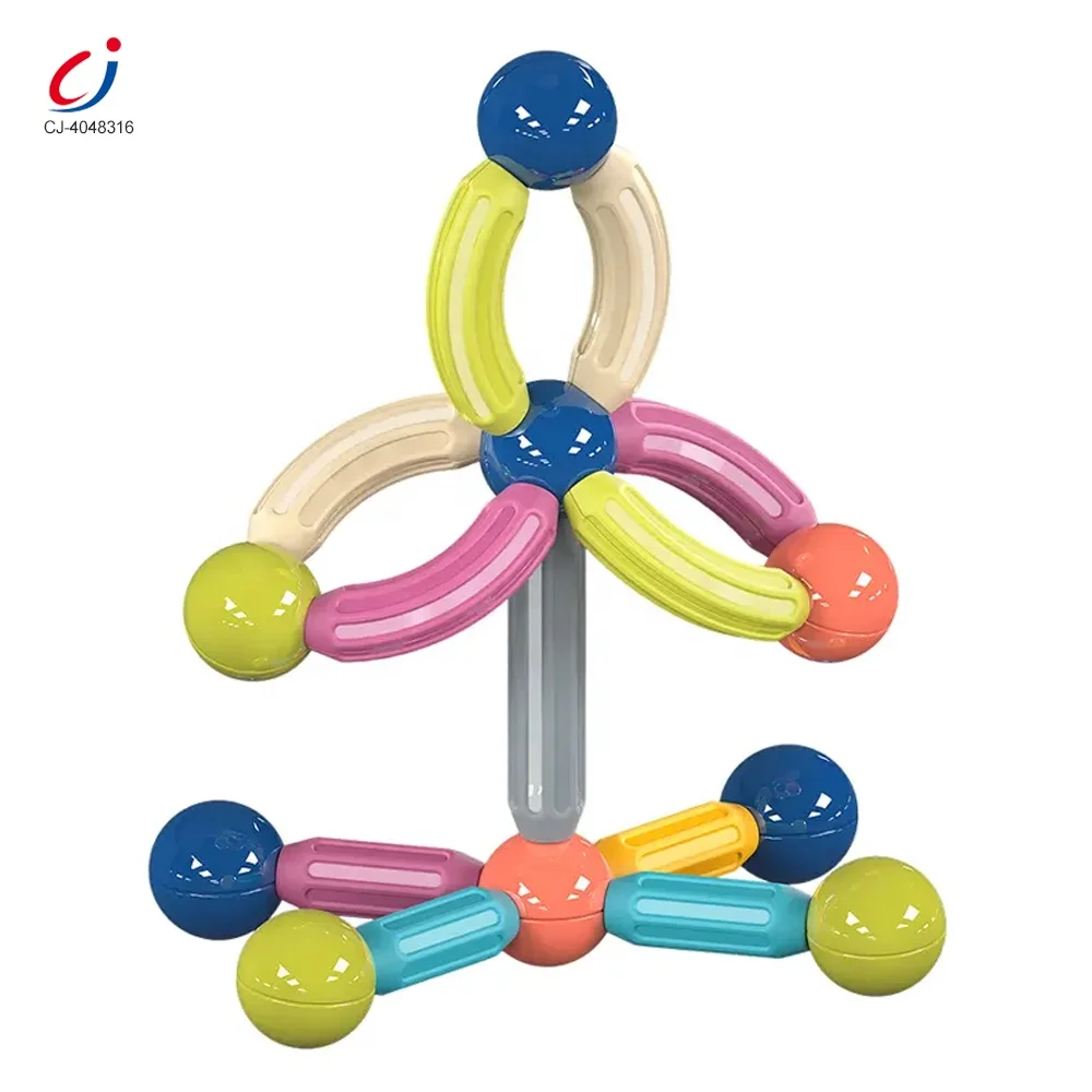 Chengji Magnetic Plastic Balls Toy DIY 3D Construction Building Blocks Montessori Learning Magnetic Sticks and Balls