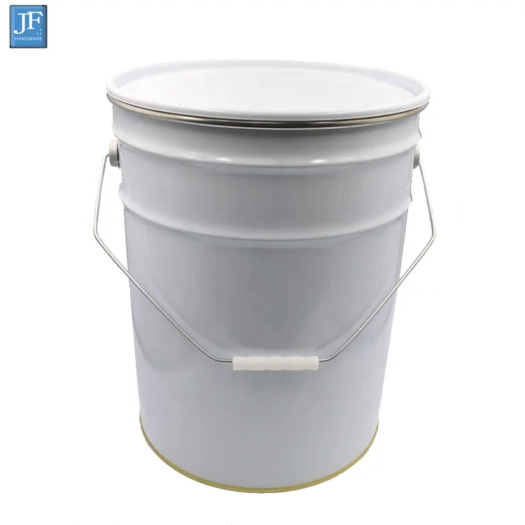 20 liter Metal Pail With Iron Hoop 5 Gallon White Pail