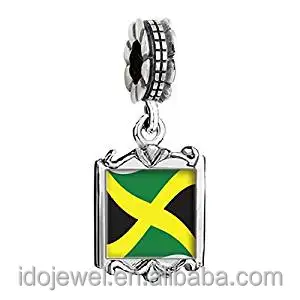 Jamaica Mixed Enamel Tropical Sunset Charms Beads For Jewelry Making 925 Sterling Silver CZ Palm Tree Bead