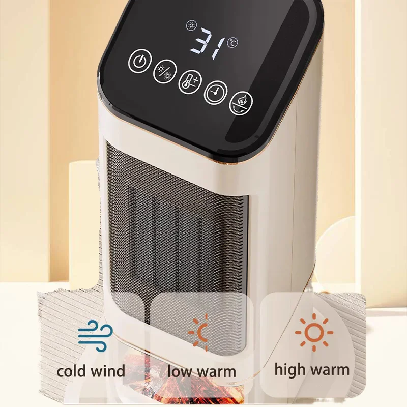 FIEEMOO 2000W Power 12 Hours Timer Function Portable PTC Ceramic electric Tower Fan Heater with 3D Flame effect remote control