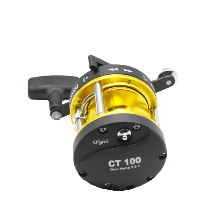 Wholesale CT100 Aluminum Baitcasting Reel 3:8:1 Gear Ratio3 Ball Bearing Pure Metal Casting Reel Drum Wheel Boat Sea Fishing