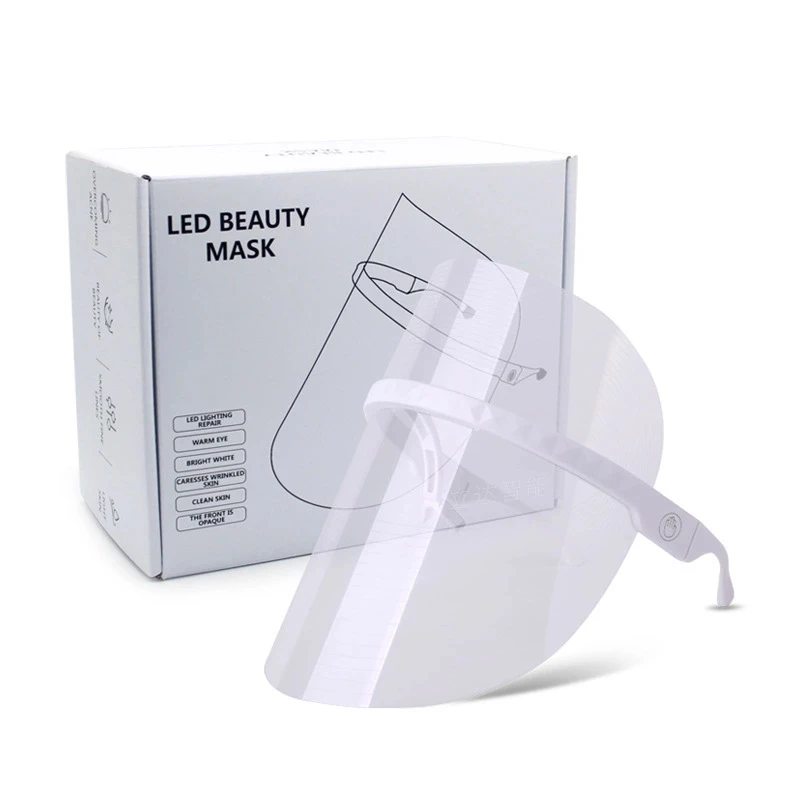 Transparent brightening rejuvenation anti-acne red blue orange 3 color light beauty mask visible photon therapy skin care device