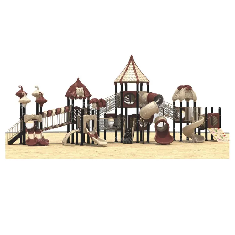 Large pirate ship Combination plastic slides sets kids outdoor slide playground for city park