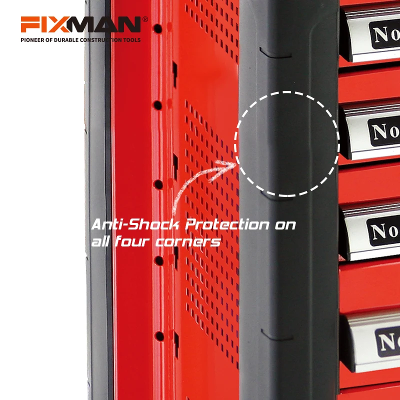 FIXMAN Professional 10-Drawer Metal Rolling Tool Cabinet On Wheels