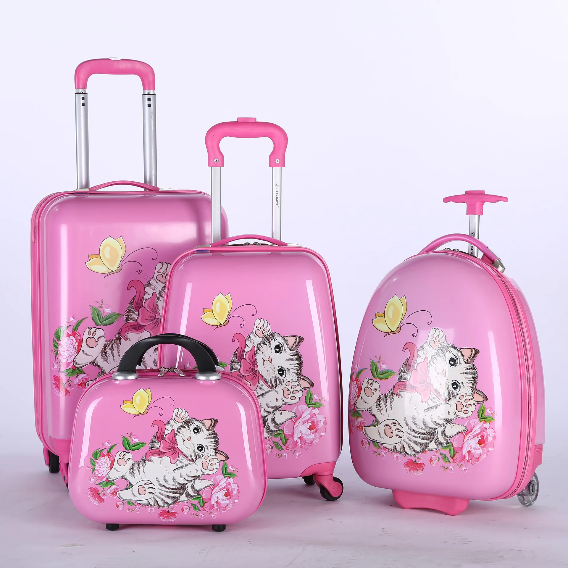Fancy travel boarding makeup case hard school trolley luggage bag set