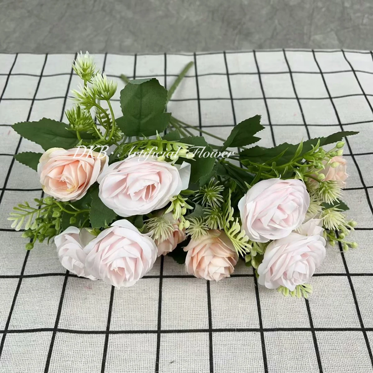 DKB low price wholesale Premium  wedding flowers 4 head fa ke silk dried rose artificial flowers