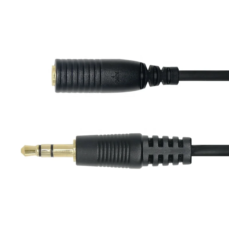 Wholesale customization Gold Plated 3.5mm Female to Male Headphone Stereo Audio Extension Aux Cable