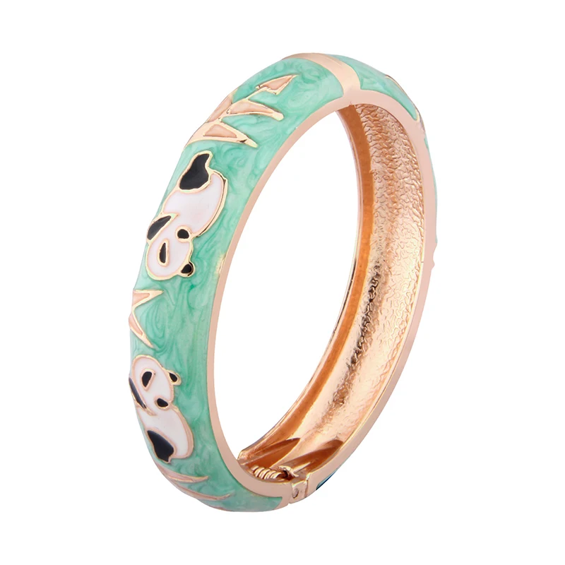 Daili милый Браслет-манжета с изображением животного панды браслет из цинкового сплава позолоченный перегородки ширина 14 мм Большой