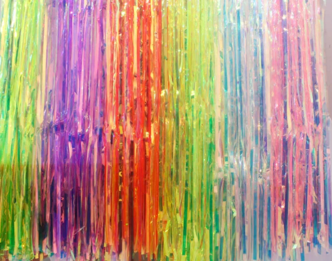 Colorful candy transparent rain curtain Christmas Halloween birthday background stage decoration 1 x 2 meters