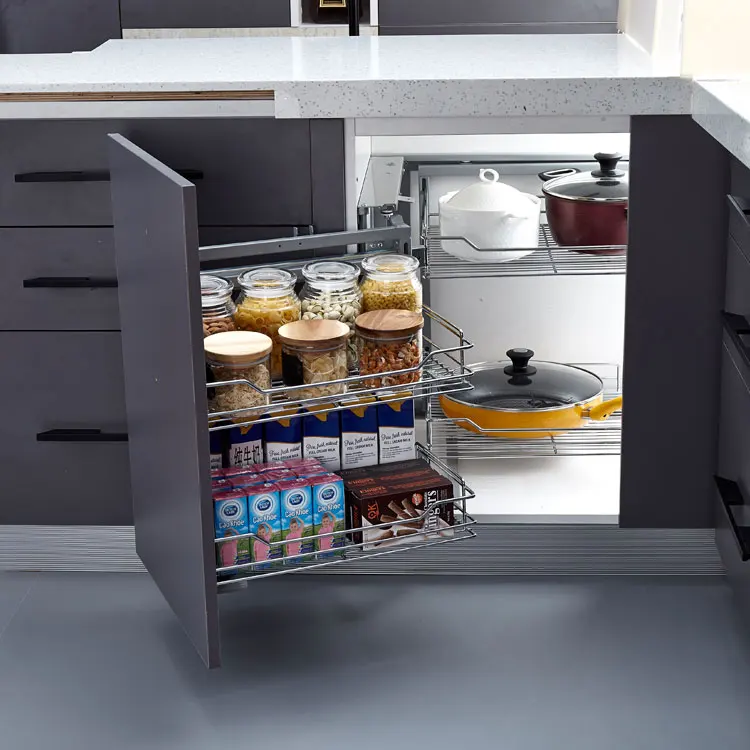 Kitchen Cabinet Drawer Magic Corner Pull Out Basket/ Magic Corner for Kitchen