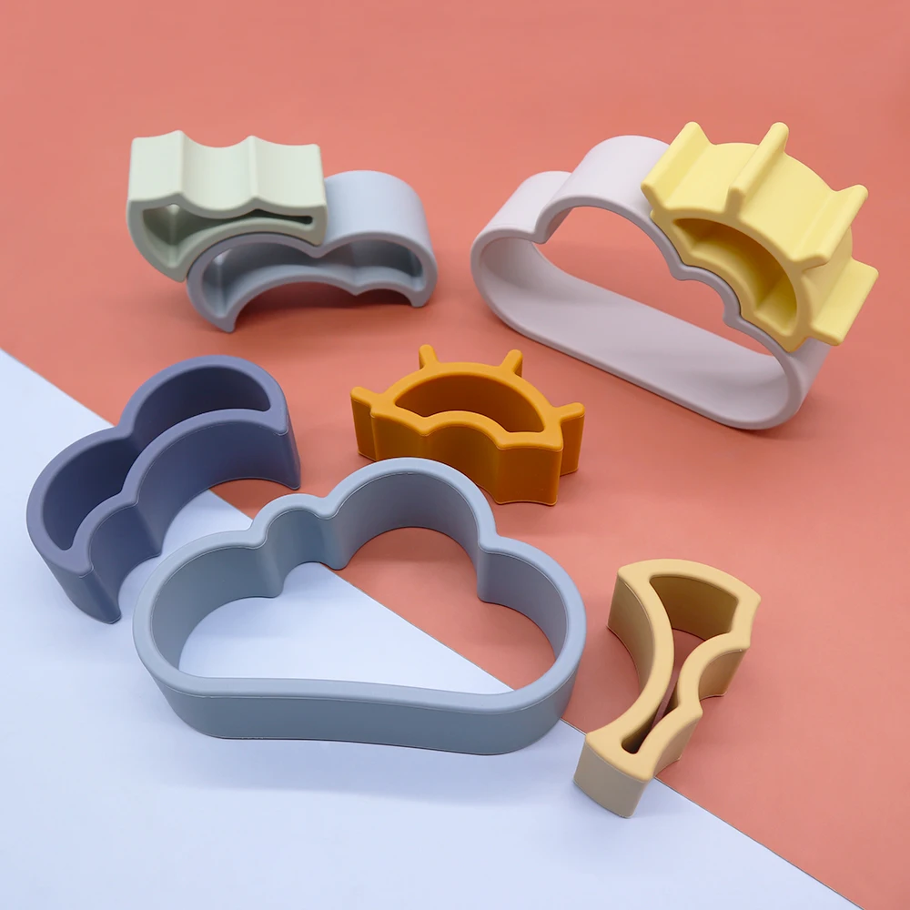 Manufacturer Educational Montessori Toddler Stacker Building Blocks Kids Bath Toy Stacking Cup Silicone