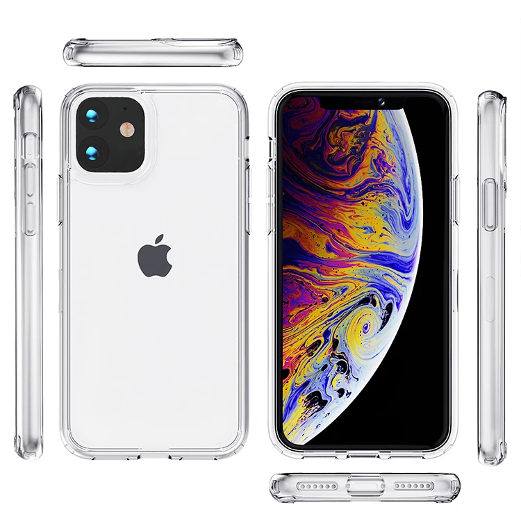  Для Iphone 12 11Pro Max 6 7/8 плюс XR XS MAX Чехол для мобильного телефона прозрачный прозрачная акриловая задняя крышка чехол из мягкого силикона