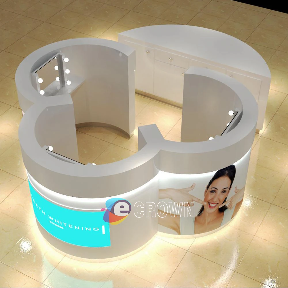 ODM Factory Kiosk Counter Design 3d Max for Teeth Display Cabinet in Whitening Store