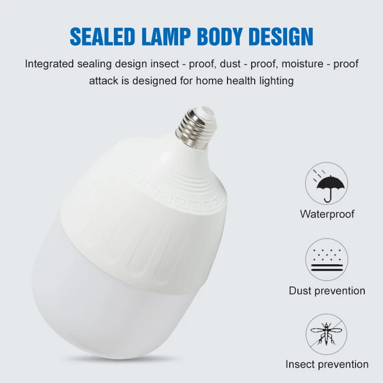Huahuang Wholesale Customized 5W 10W 15W 20W 30W 40W 50W 60W 70W 80W 100W E27 B22 Light LED Bulb