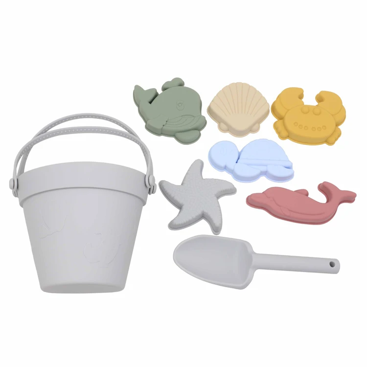 New BPA FREE High Food Grade Silicone Bucket Pail And Spade Sets Silicon Bucket Beach Toy