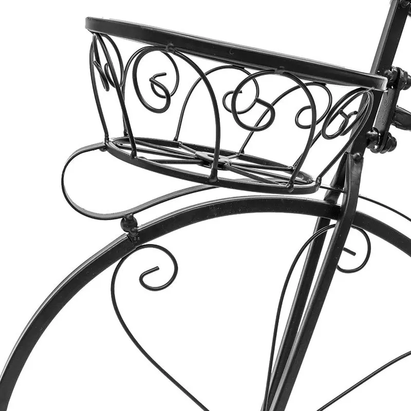 Garden Balcony Decoration Metal Flower Plant Pot Display Rack Bicycle Shape Flower Pot Stand