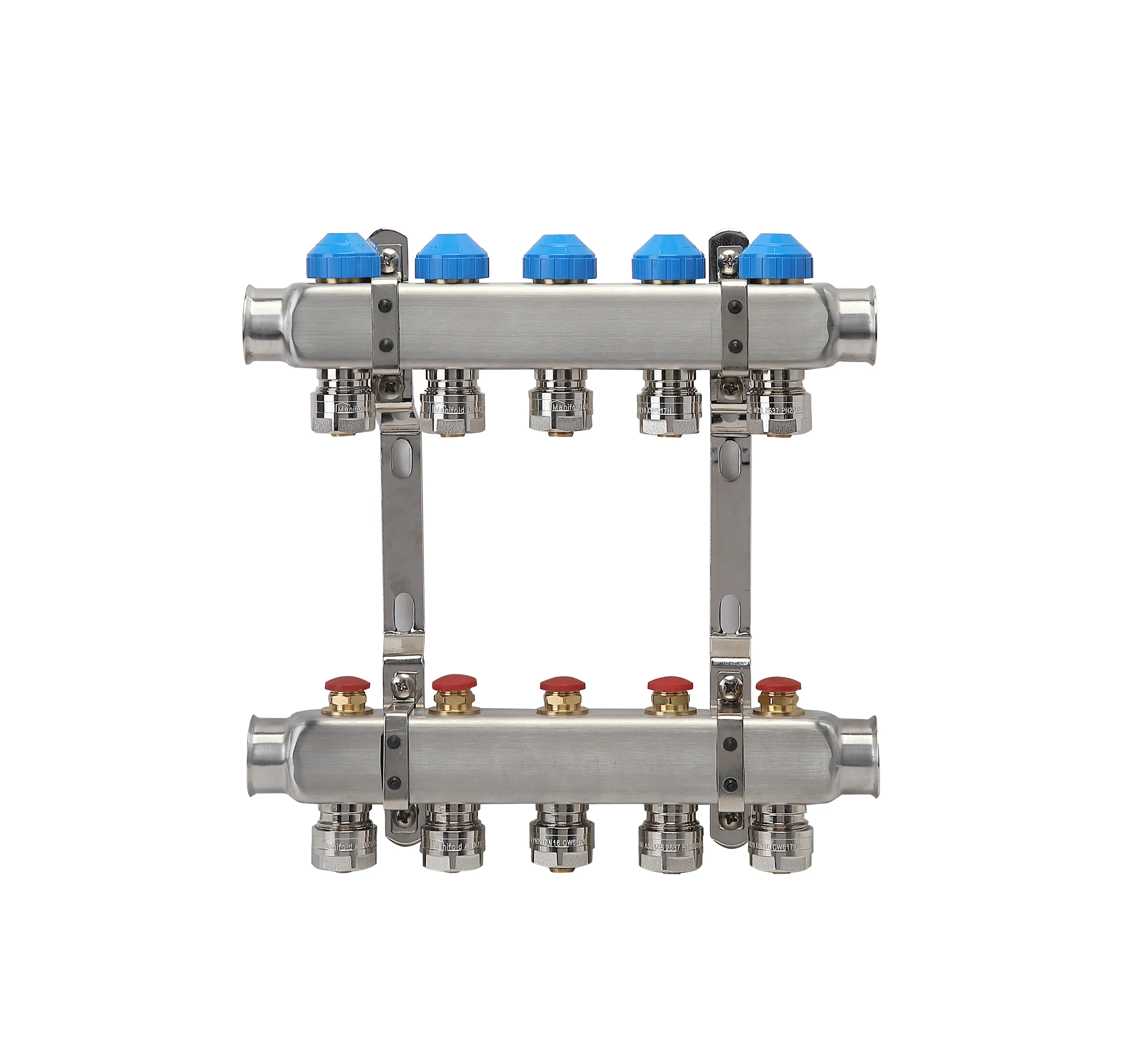 Floor heating system brass and stainless steel radiant water manifold