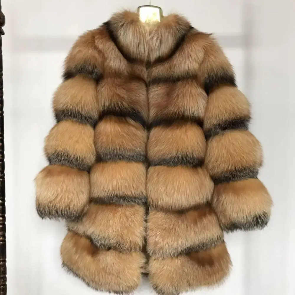 
Winter warm cloth custom made high quality elegant women fox fur coat 