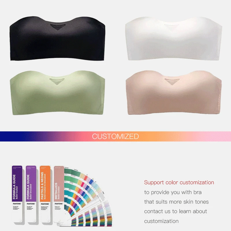 Comfortable Molded Cup One Piece Breathable Seamless Push Up Strapless Wedding Dress Bra Anti Slip Thin Sexy Invisible Bra