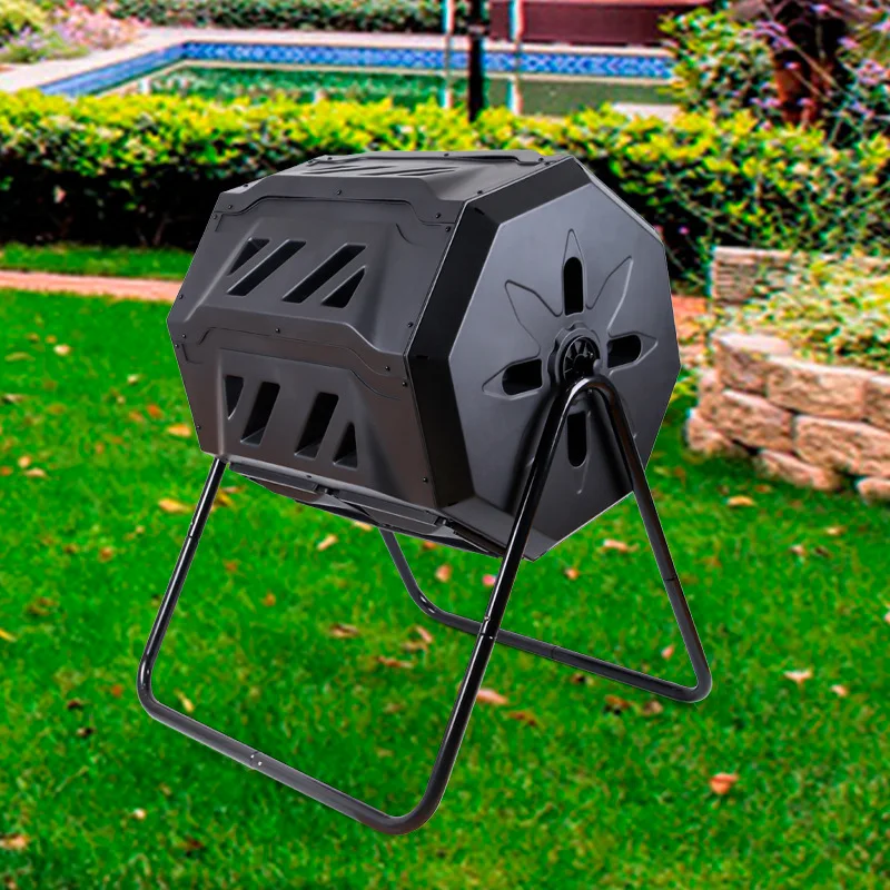 Recycled Plastic Outdoor Horse Manure Tumbling Composter Compost Bin for Fermentation 43 Gallon
