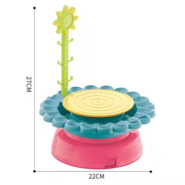 Custom Popular Art And Craft Activity Kit Kid Clay Pottery Wheel Making Painting Toy Diy Sunflower Educational Toys For Children