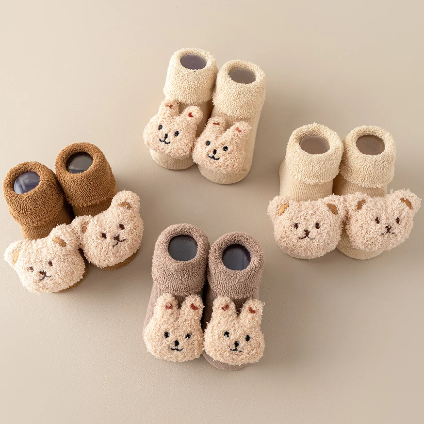 Высококачественные зимние полые ботинки для малышей детские короткие носки с ручками плотные Нескользящие махровые новорожденных