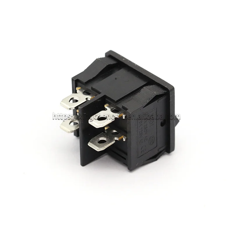 KCD5/KCD1 21*24mm Momentary Rocker Switch 4pin Reset Switch 6A 250V 10A 125VAC 21x24mm Automatic Reset Black