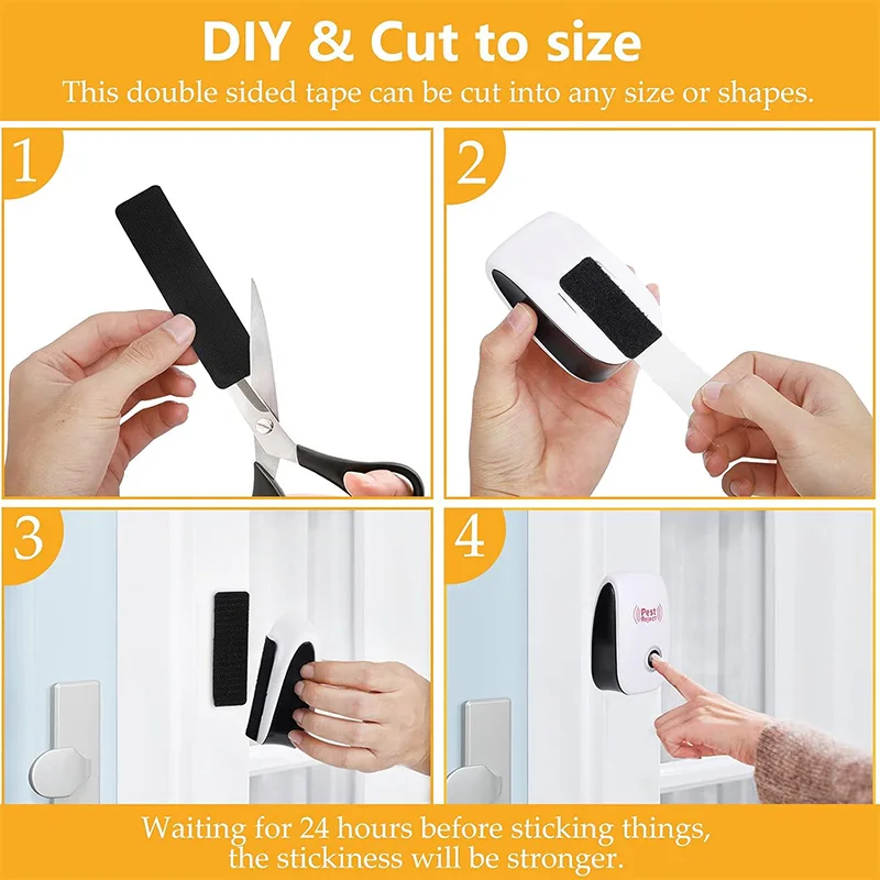 24 sets 1X4 Inch Heavy Duty Hook and Loop Strips with Adhesive Strong Back Adhesive Fastener Mounting Tape for Home Office