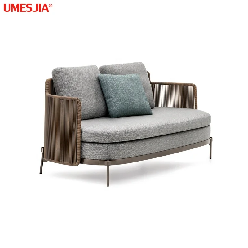 TAPE Cord SOFA  Italian outdoor Sofa Modern Garden leisure Sofa stainless steel legs in Bronze colour