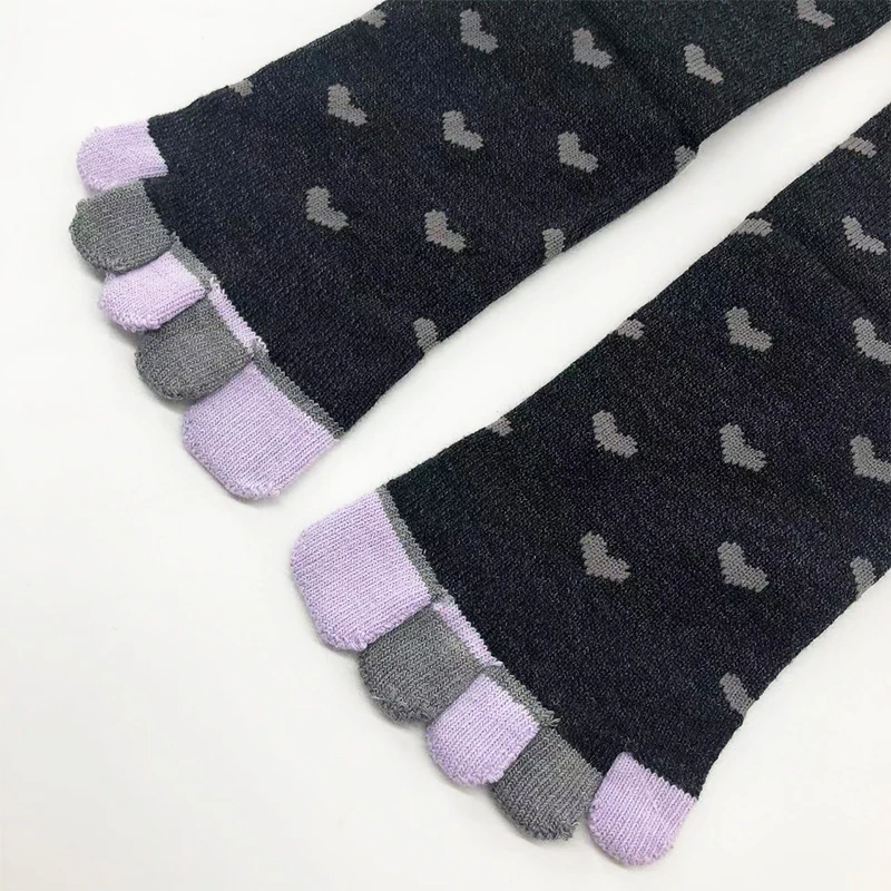 Five Toe Separator Socks Design Custom Comfortable Cotton Women Crew Socks For Daily Wear For Sports