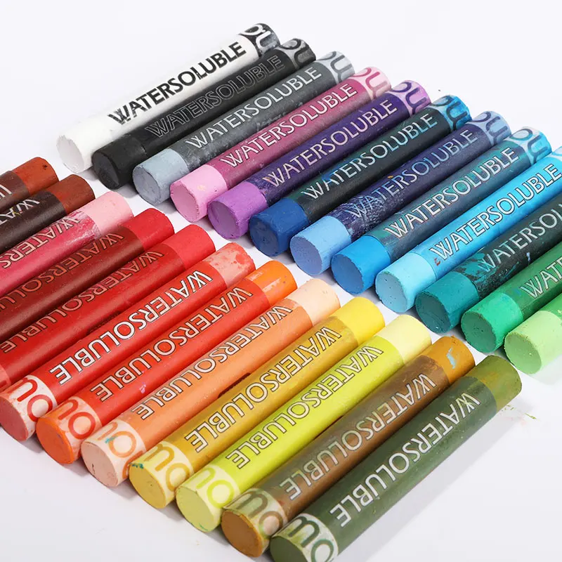 Mobee P-3411/24 non toxic 24 vivid colors watersoluble soft oil pastel set factory wholesale oil pastel set for painting