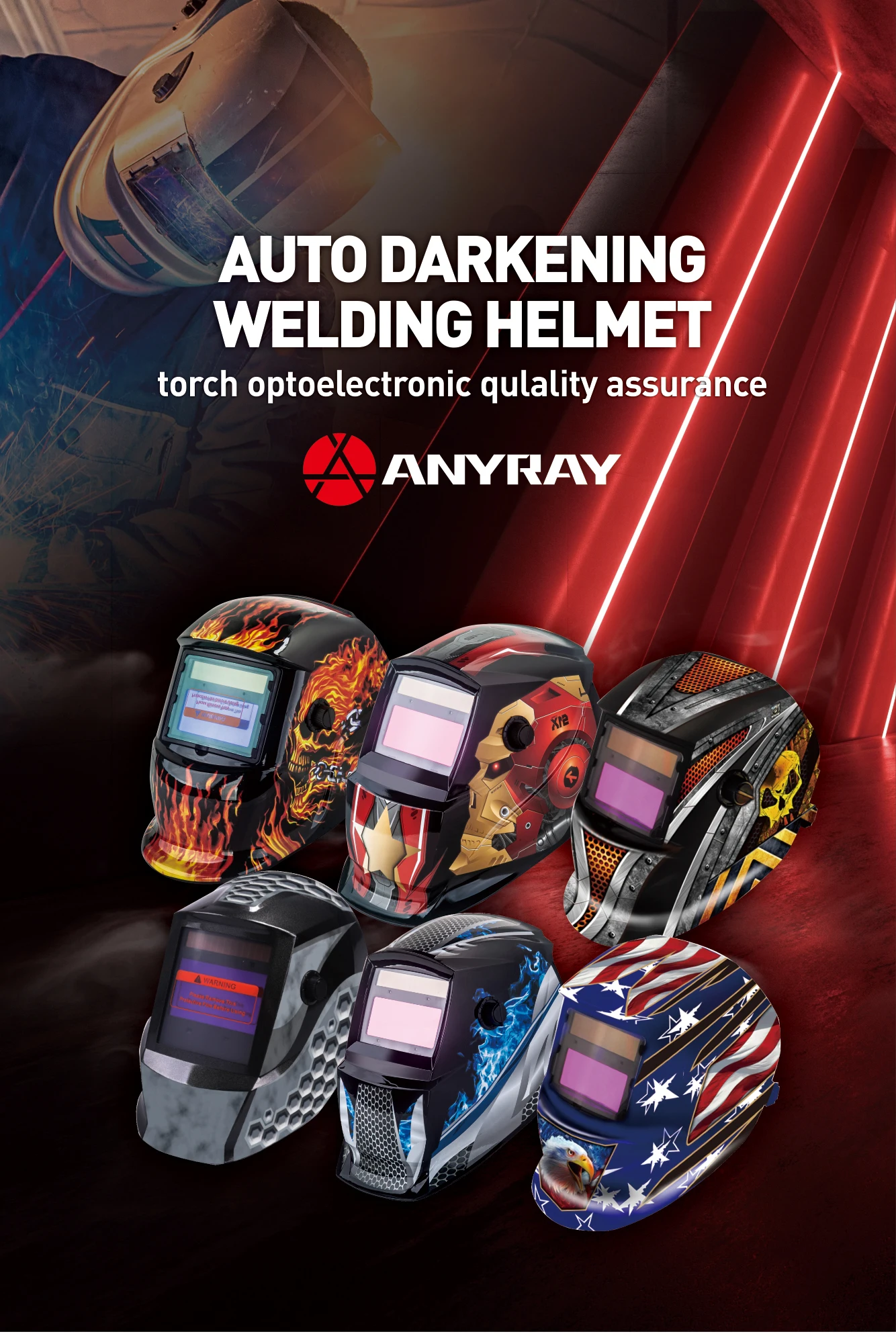 RLINGD Rdm-735 Smart Auto Darkening True Color Headgear Helmet Welding With Safety