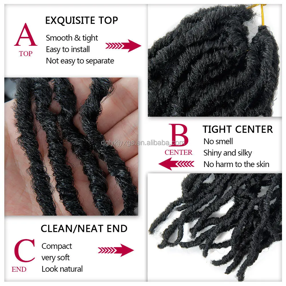 LW-77QT 36 Inch FauxLocs Crochet Braids Hair Pre-looped Nu Locs Crochet Curly Extended Soft Locs Braiding Hair For Women