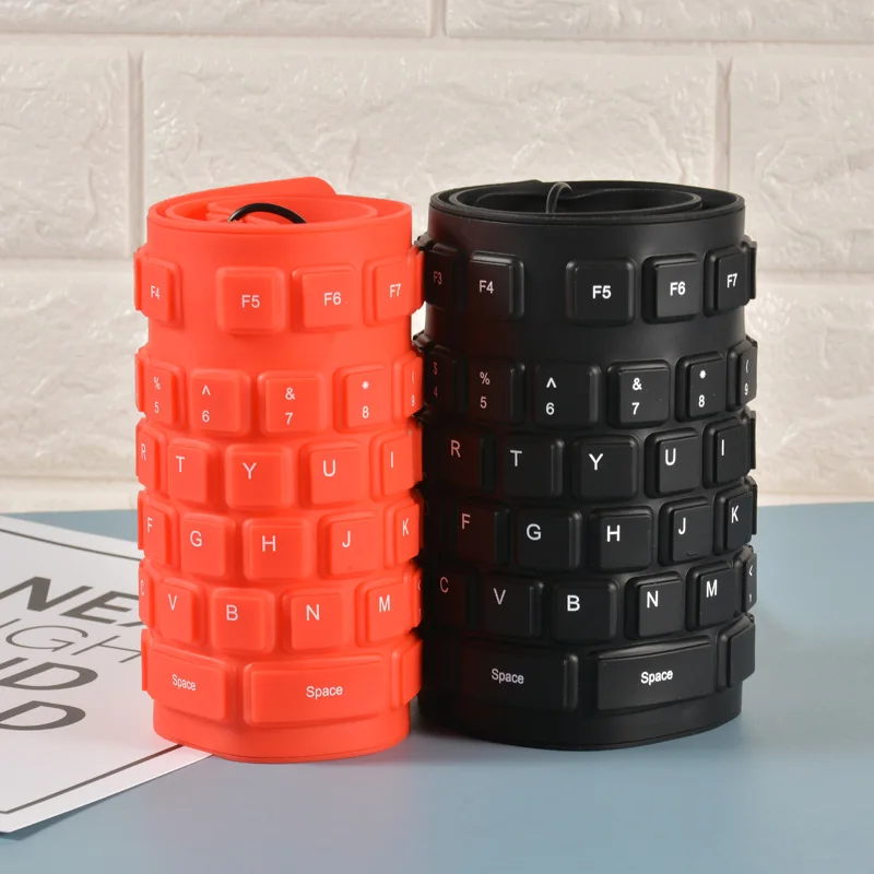 Glow In The Dark Custom Waterproof Silicone Soft Gasket Keyboard Silicone FoldableBluetooth keyboard