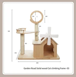 wooden Cat Hammock Wall Mounted Large Cats Shelf cat climb tower tree