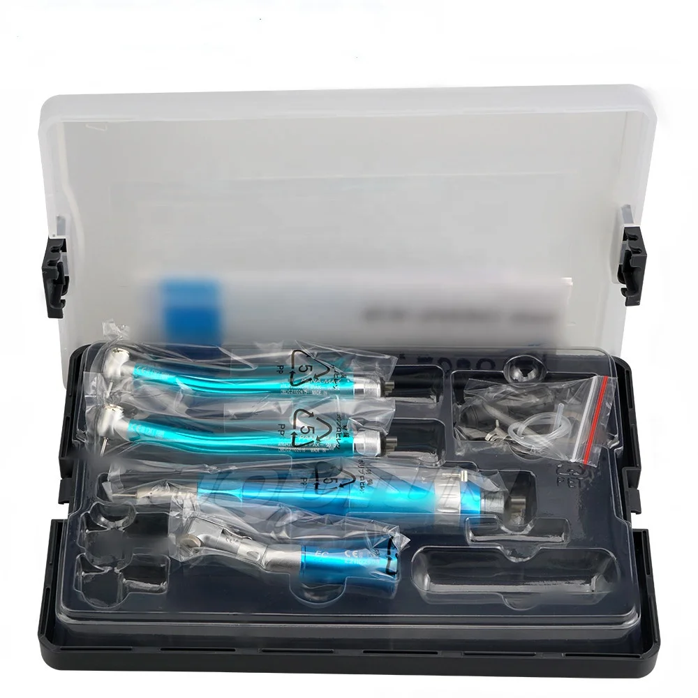 Colorful Dental Handpiece Kit N-SK Type push button led Low speed contra angle with high speed handpiece Set