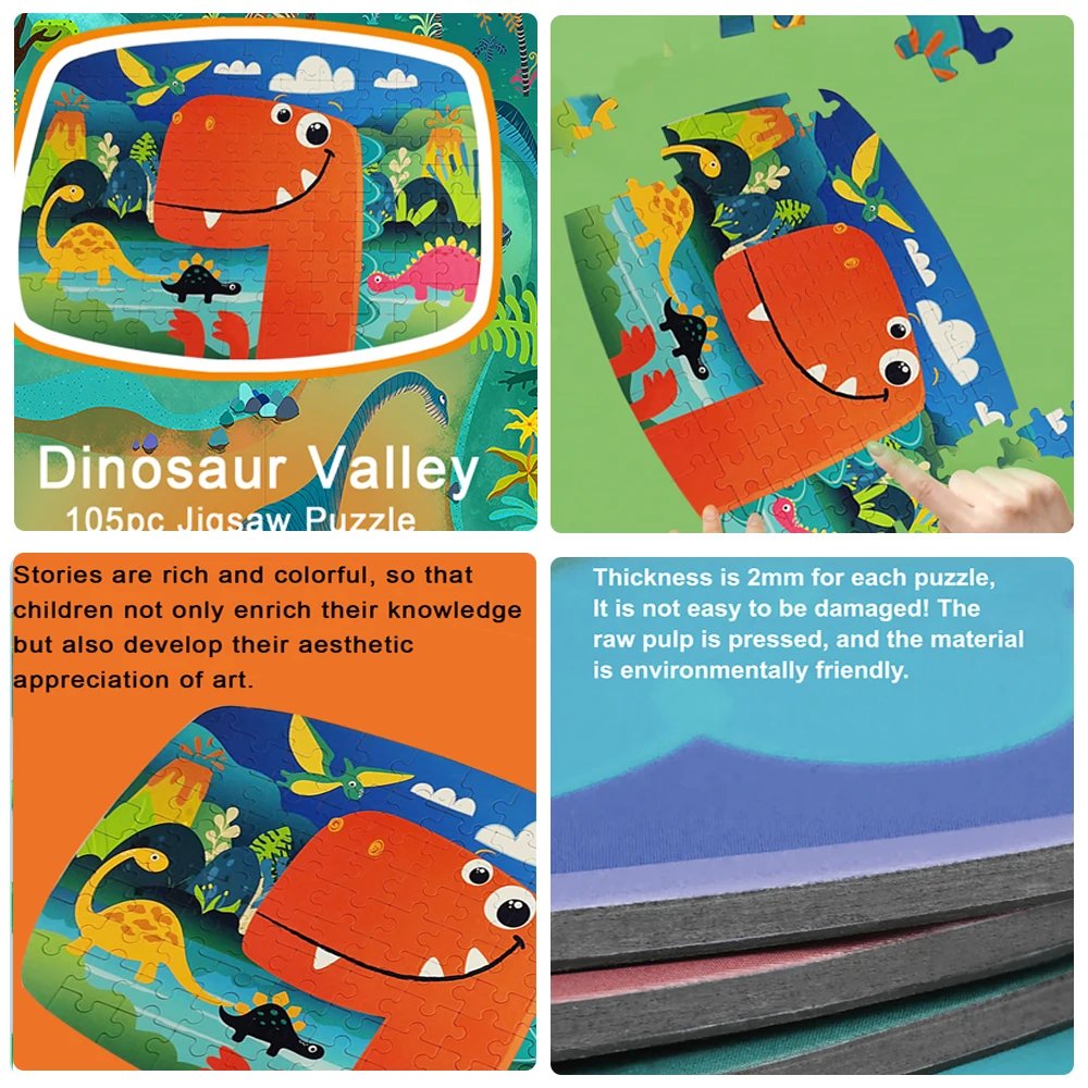 Real Paper Cartoon Jigsaw Puzzle  Learning Education puzzle game