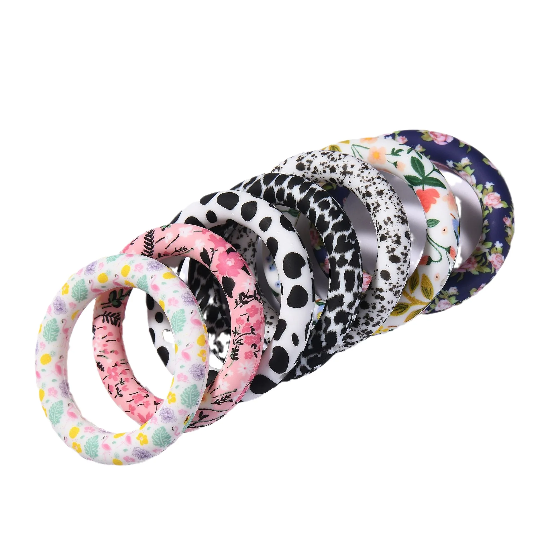 Food Grade 65mm Round Solid Silicone Ring Baby 65mm Silicone Teething Ring For Diy Jewelry Accessories