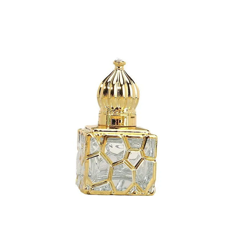Wholesale High Quality Empty 10ml UV Coated Luxury Fancy Arabic Dubai Style Roller Roll On Bottles for perfume Essential Oil