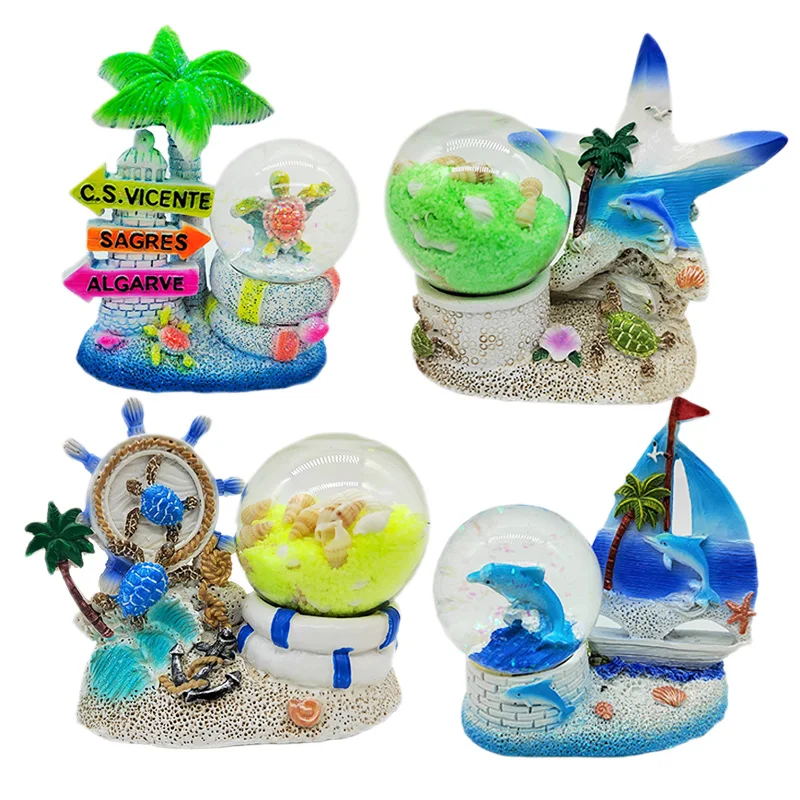 Wholesale UK Germany France Russia Denmark Greece Italy Portugal Norway Spain landmark resin fridge magnet snow globe souvenirs