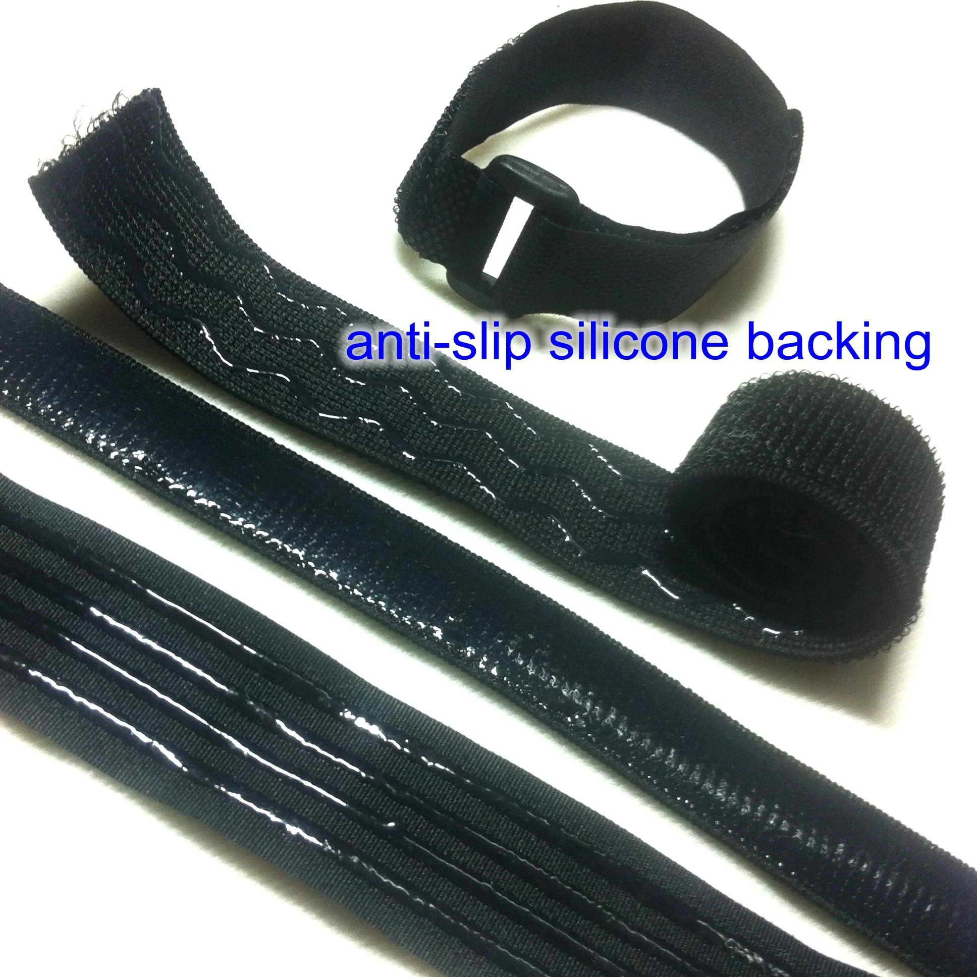 Custom Non-Slip Silicone Hook and Loop Elastic Band High Quality Tapes for Secure Fastening