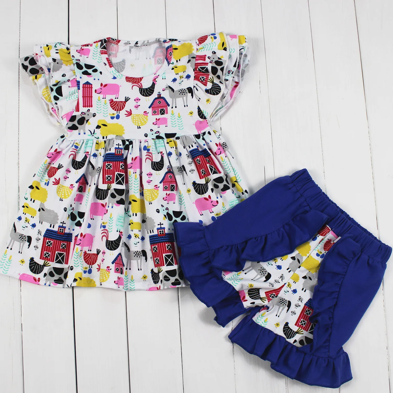 Fashion kids outfits tunic dress sets baby girl clothes wholesale children clothing 2022