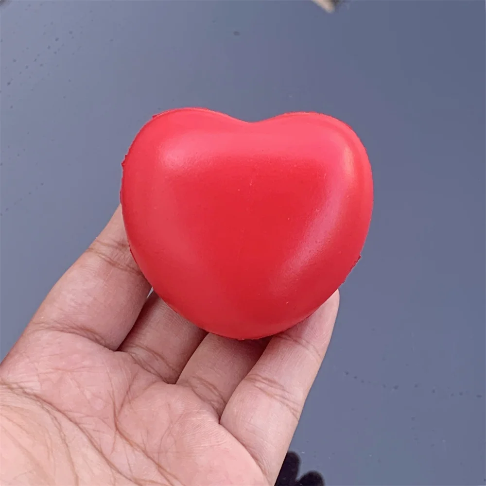 5.2inch Heart Shaped Red Stress Balls Slow Rebound Toys Gift Mini Foam Party Hand Cute Squeeze Fun Grip Strength Exercise Custom