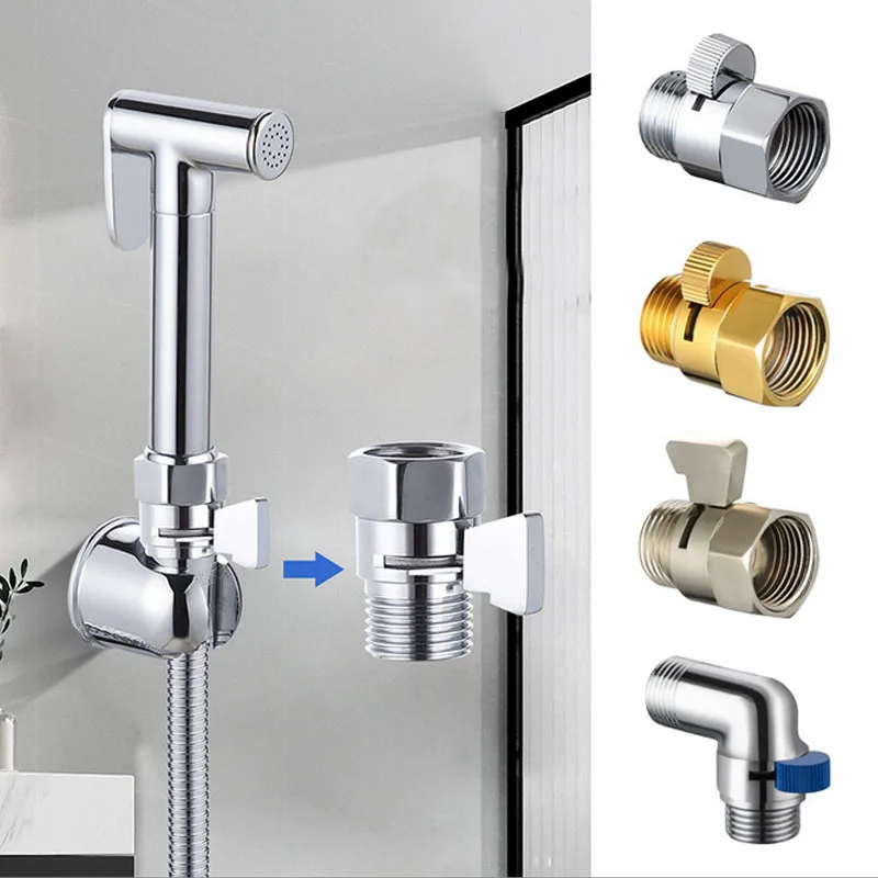 All Copper Hand Held Sprayer Shut Off Stop Switch Shower Bathroom Supply Control Valve Water Reducing Controller Valve