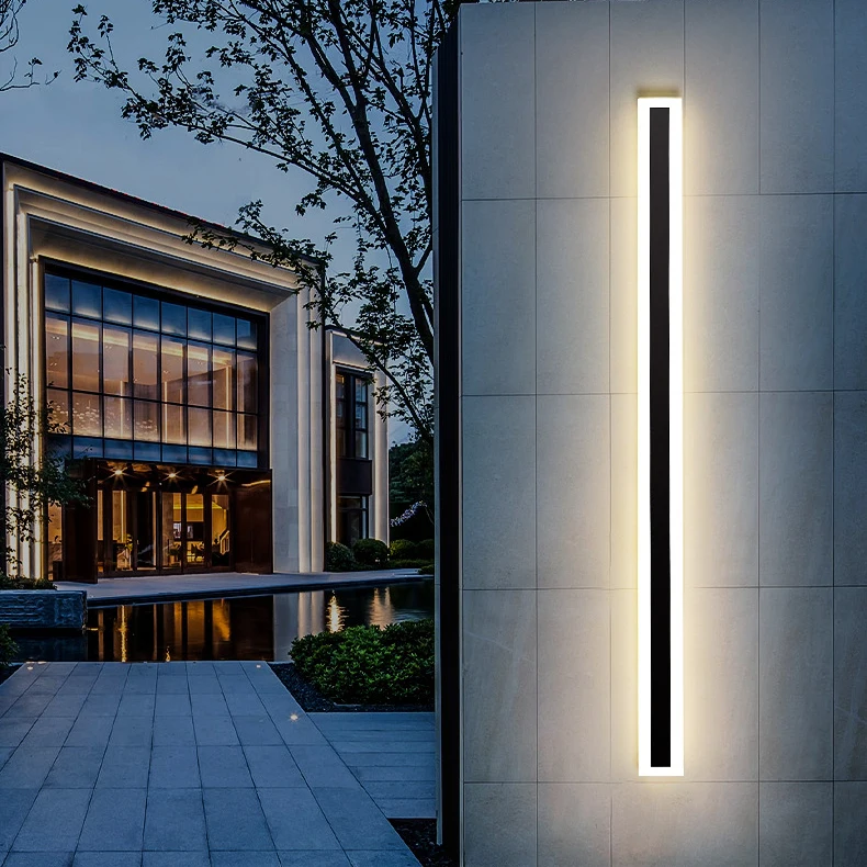 Modern Luxury Exterior Wall Light Outdoor Wall Lamp IP65 Waterproof Garden Landscape Hallway LED Linear Wall Light