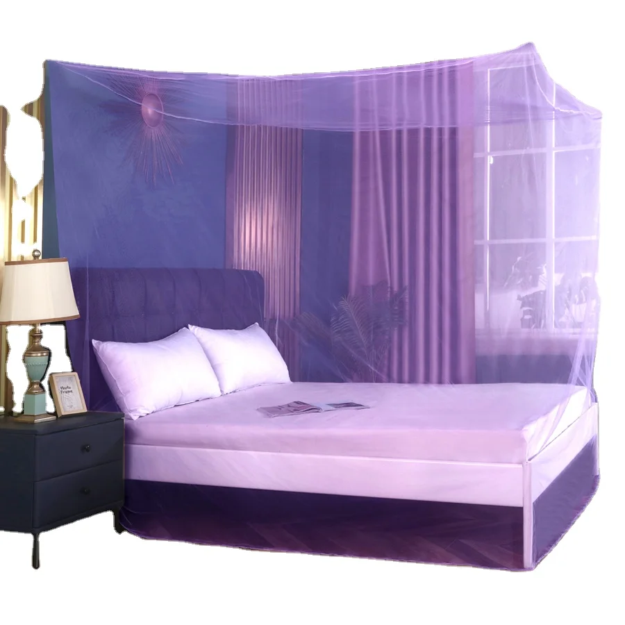 rectangular mosquito net single double size purple color